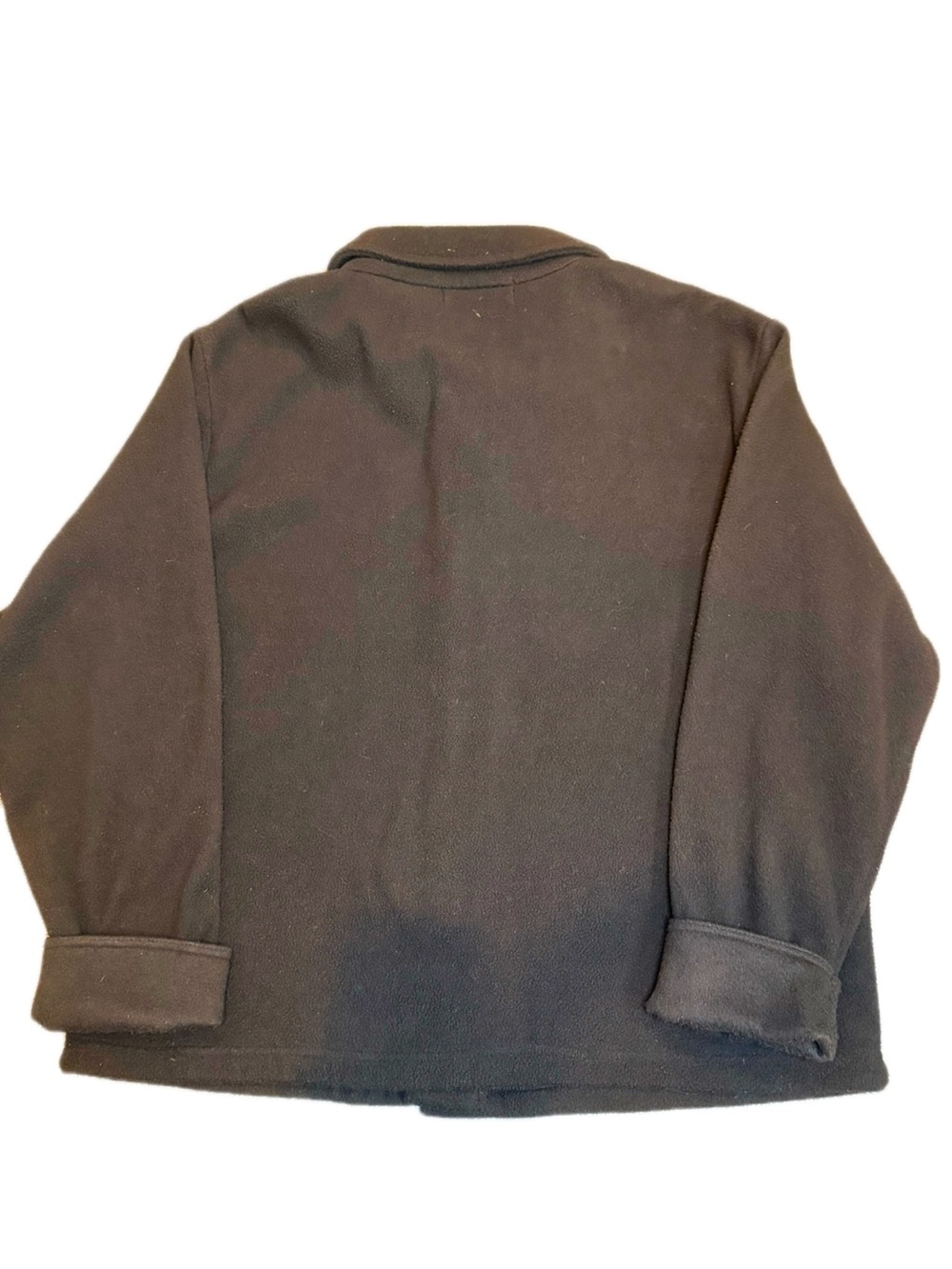 Leslie Fay Dark Brown Pea Coat with Yellow & Cream Leaf Appliqués - Picture 8 of 10